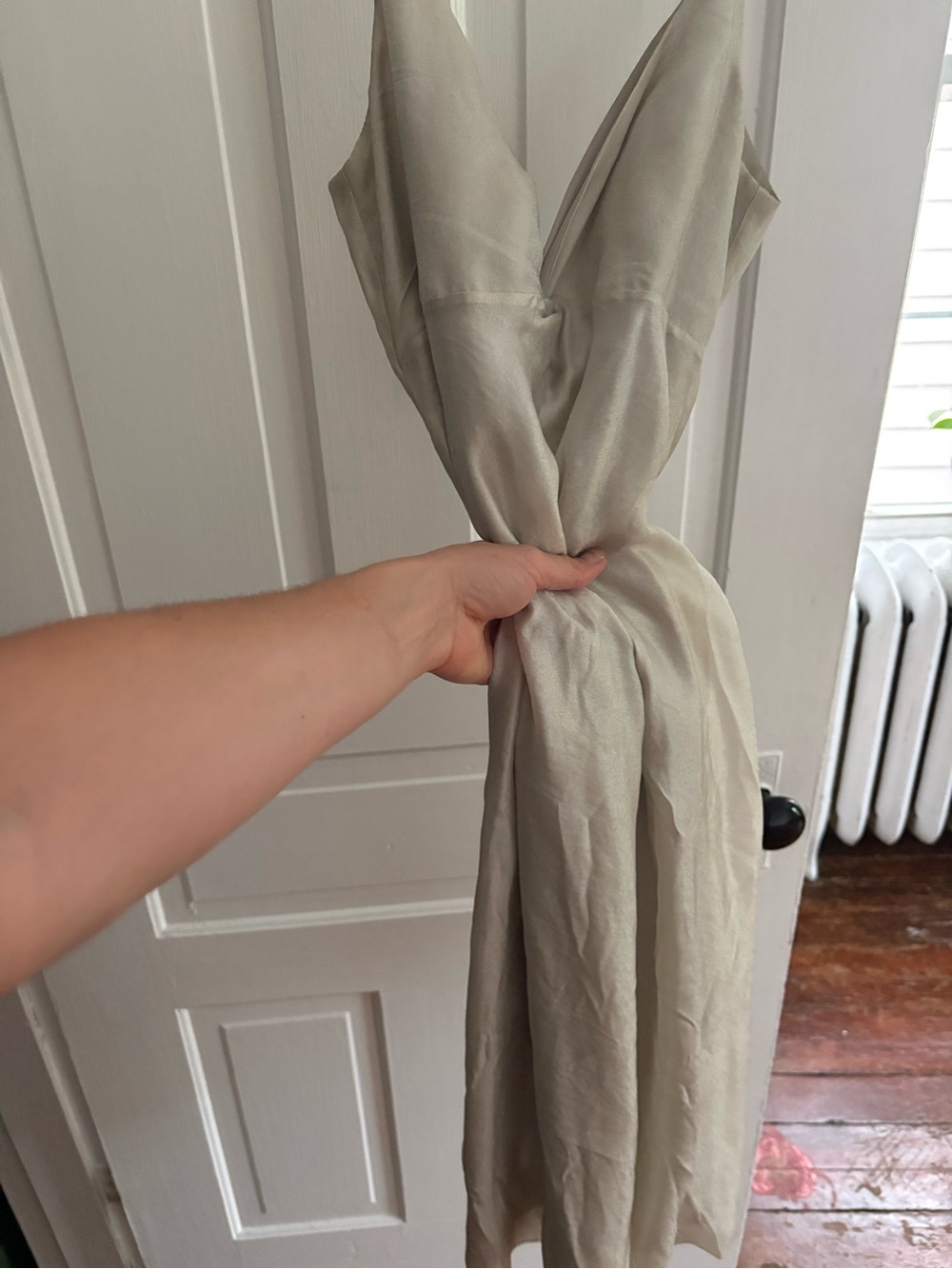 Armani Sleeveless V-Neck Cream Women’s Dress